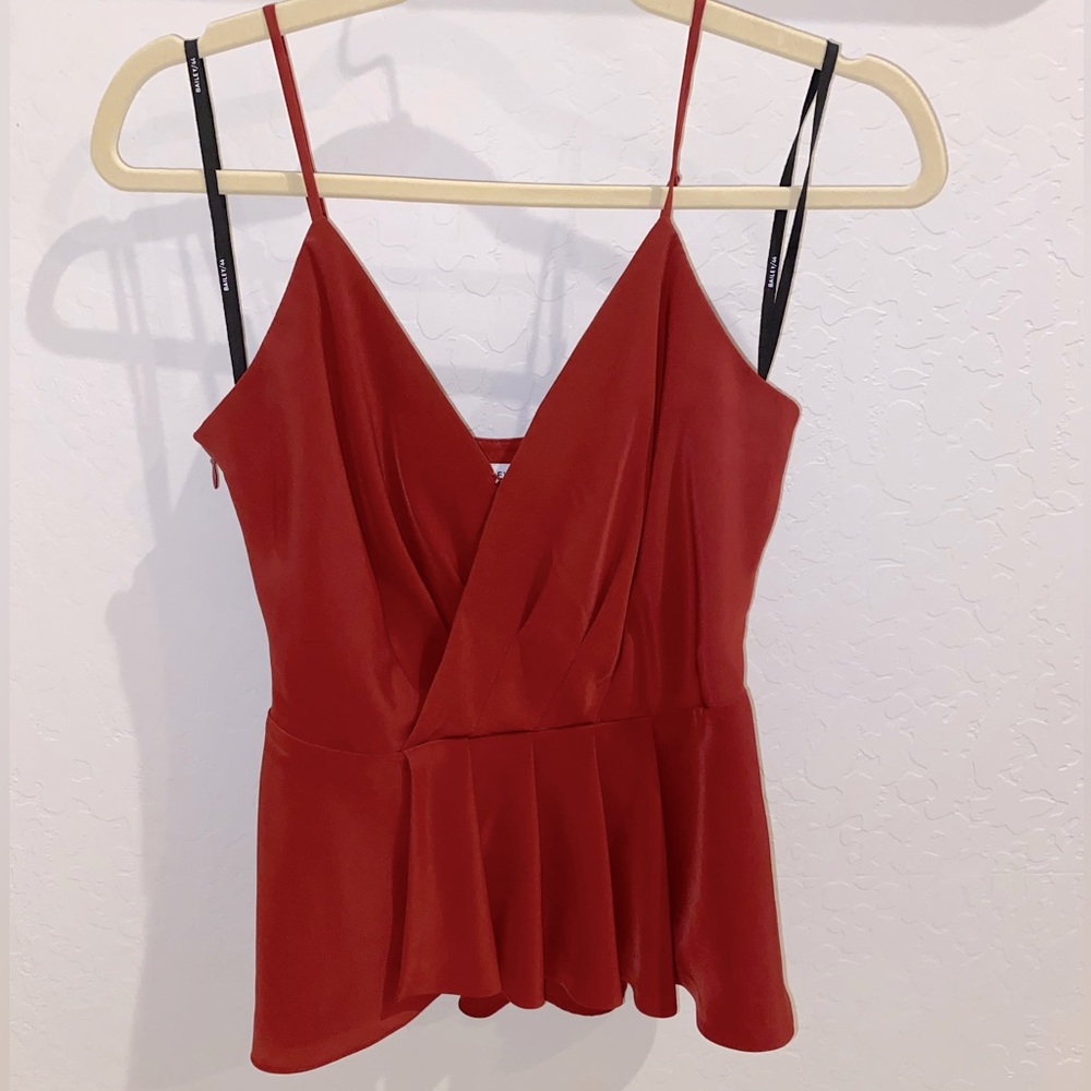 Gently used- Bailey 44 Size 4, spaghetti strap peplum blouse